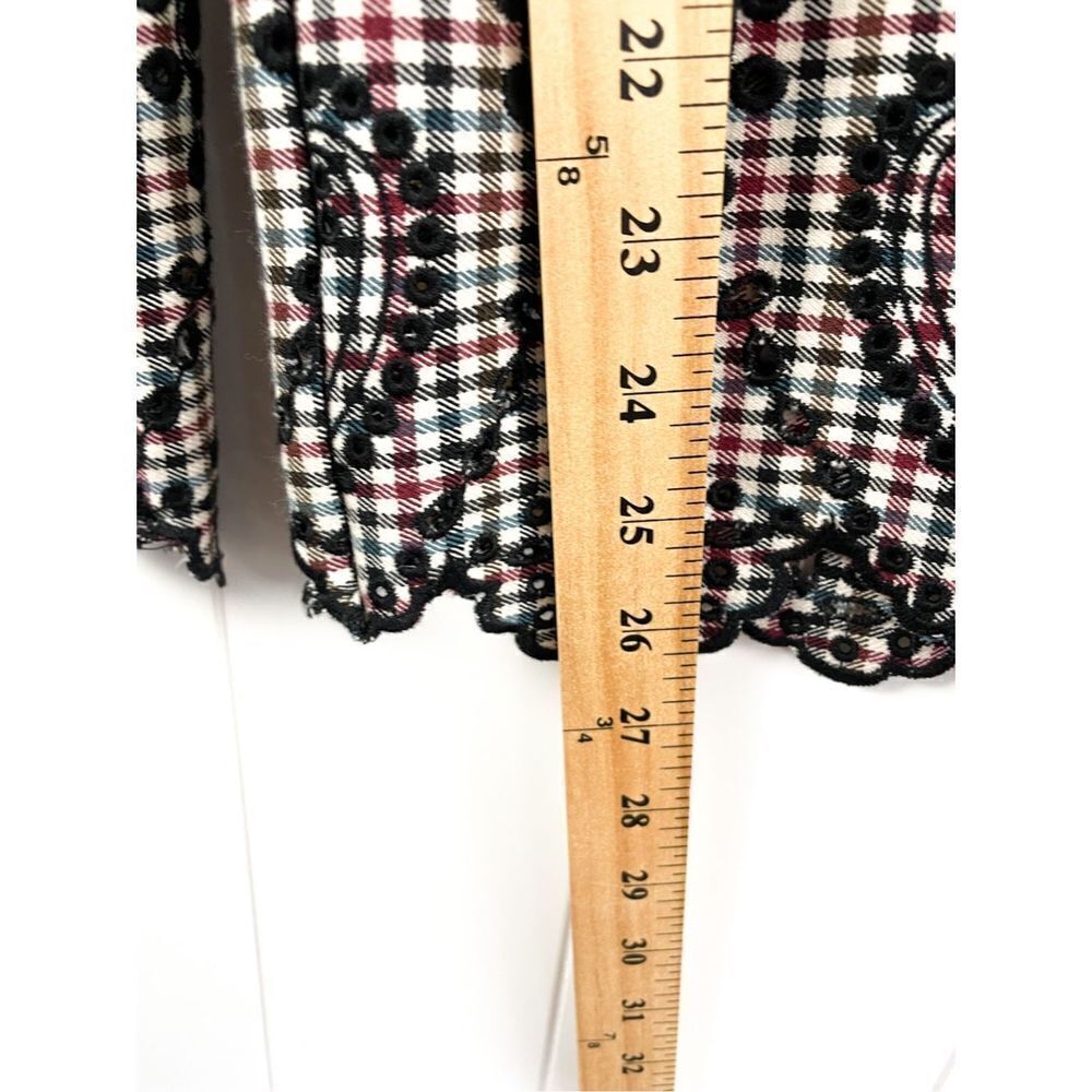 Sfizio Houndstooth Embroidered Eyelet Hem Wide Leg Pants Work Trousers‎ 4 - Picture 15 of 16